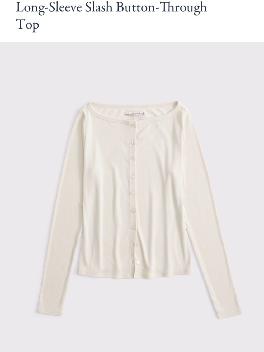Abercrombie Long-Sleeve Slash Button-Through Top